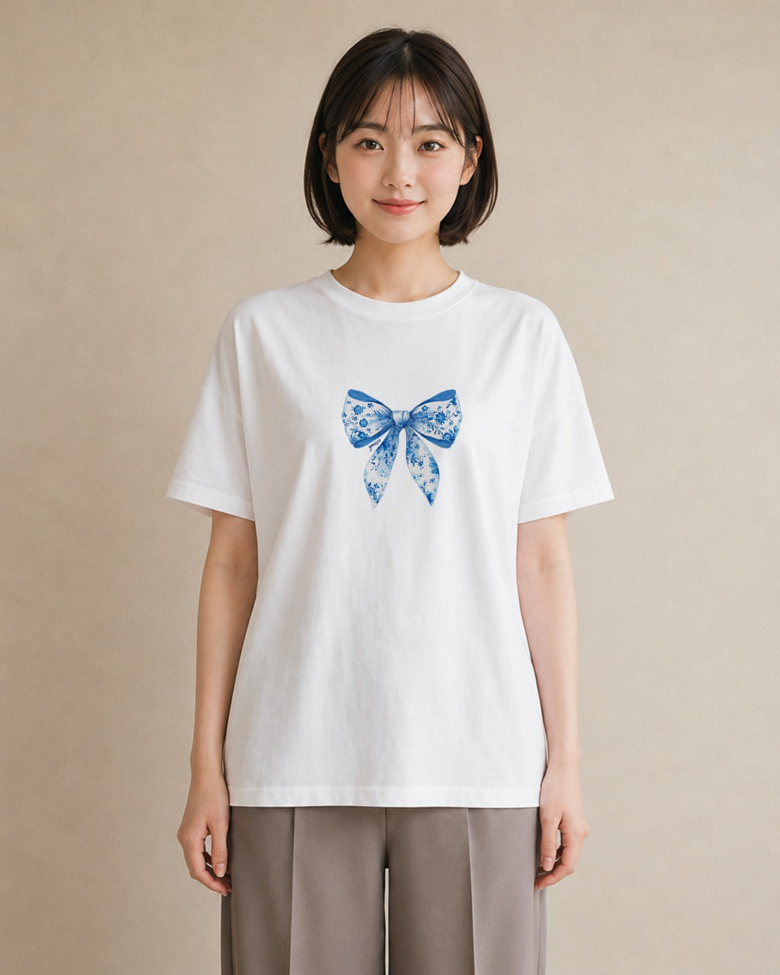 半袖Tシャツ レディース レースハンカチ レース ハンカチ ナチュラル アンティーク イラスト フェミニン 秋コーデ おしゃれギフト 白T YMAZO