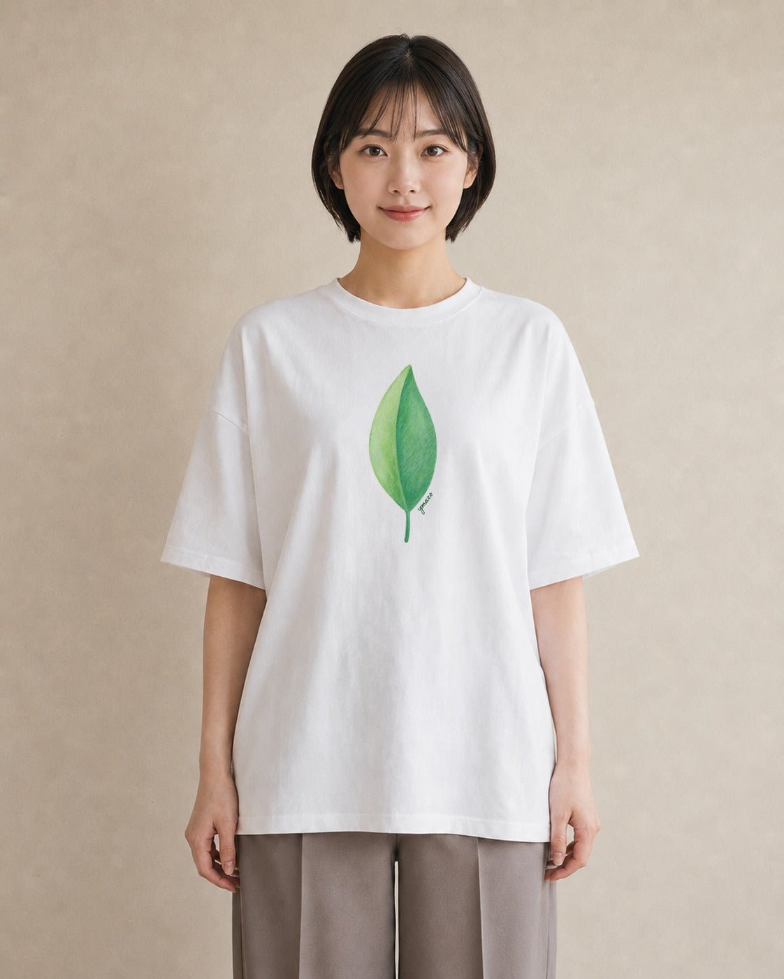 Tシャツ レディース ユーカリ 植物 ボタニカル イラスト ゆるかわ 夏コーデ 通学 白T YMAZO