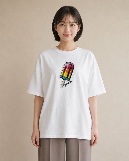 グラフィックTシャツ レディース アイス 食べ物 フード イラスト フェミニン 敬老の日 ホワイトデー 白T YMAZO