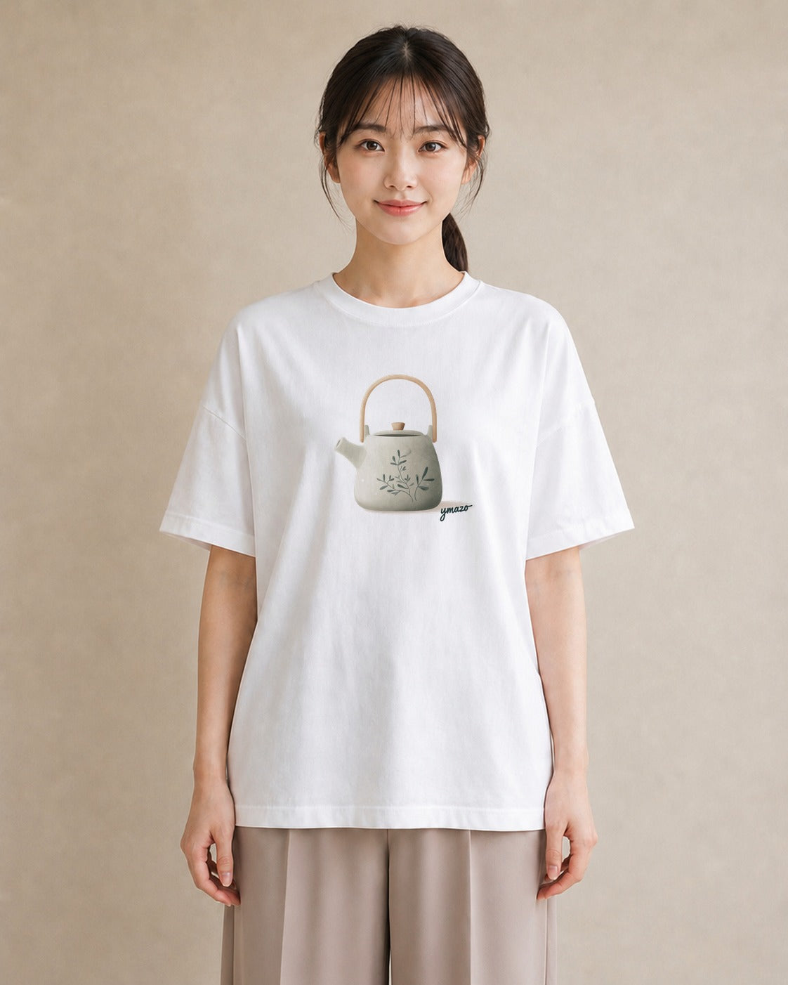 デザインTシャツ レディース ハーブティー 食べ物 フード イラスト 韓国風 春コーデ 姉妹 白T YMAZO