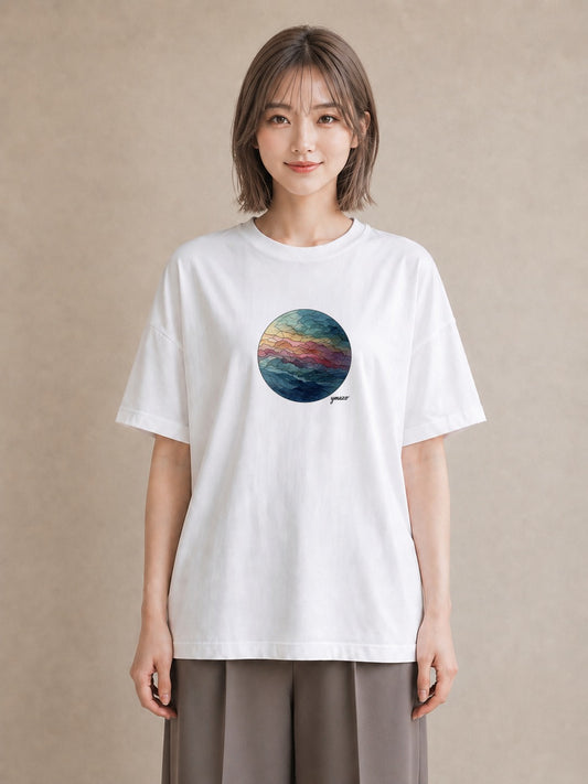 半袖Tシャツ レディース 牡羊座 星空 宇宙 イラスト レイヤード 友達ギフト 白T YMAZO