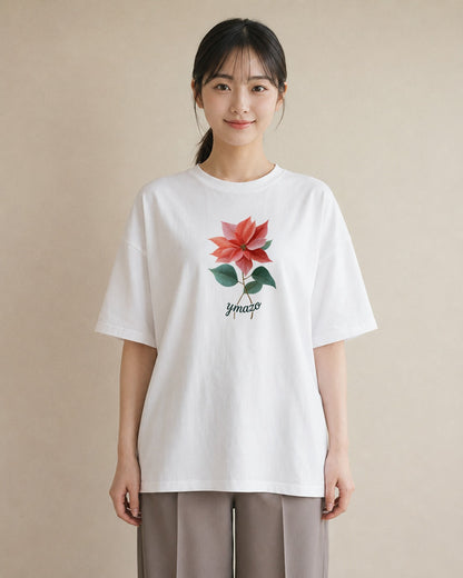 プリントTシャツ レディース 彼岸花 花 花柄 イラスト 上品 母の日 ビーチ 白T