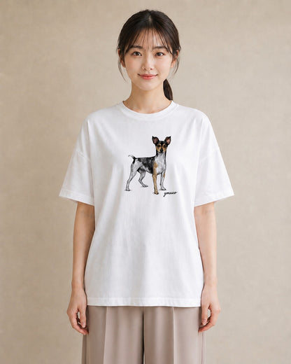 Tシャツ レディース ジャックラッセルテリア 犬 いぬ イラスト 個性的 公園 ママ 白T YMAZO