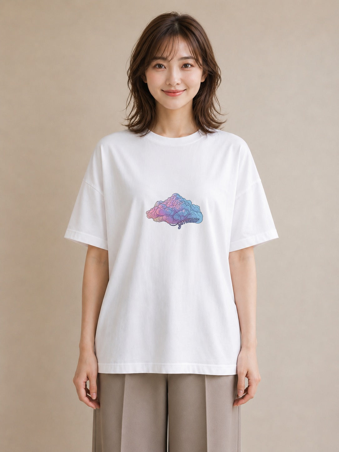 グラフィックTシャツ レディース 空 星空 宇宙 イラスト こなれ感 旅行用 海 白T YMAZO