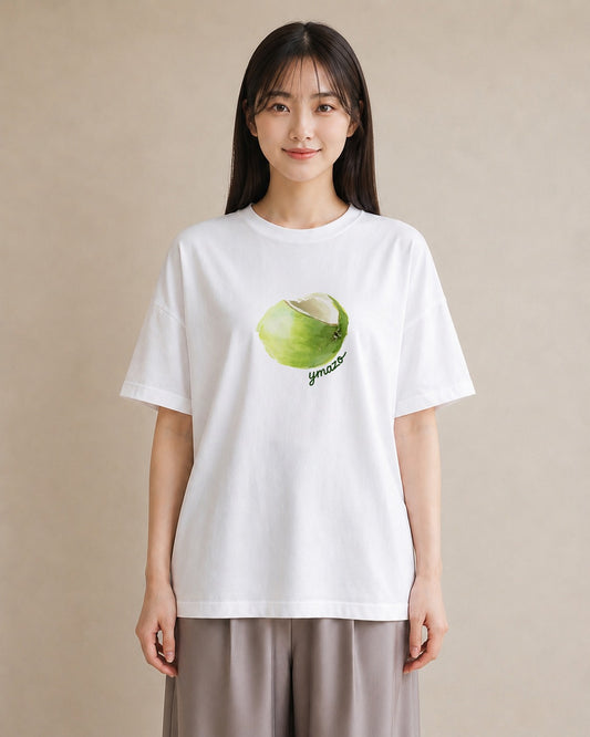 デザインTシャツ レディース パイナップル 食べ物 フード イラスト 線画 女子会 お揃い 白T YMAZO