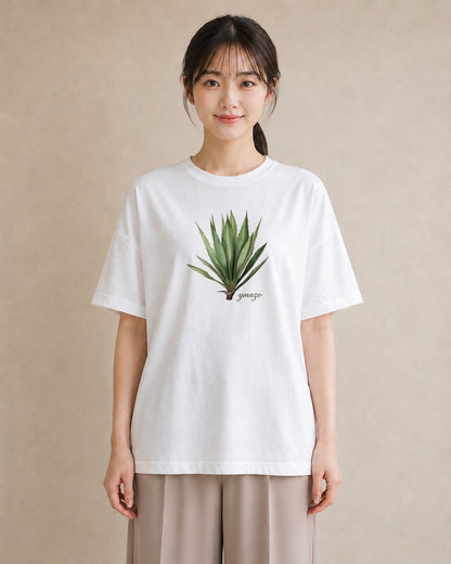 グラフィックTシャツ レディース 観葉植物 植物 ボタニカル イラスト 手描き風 誕生日プレゼント 綿100 白T YMAZO