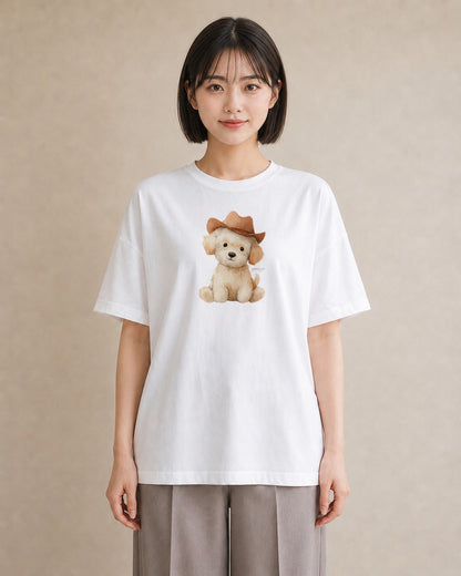 グラフィックTシャツ レディース わんちゃん 犬 いぬ イラスト 休日コーデ 誕生日プレゼント 綿100 白T YMAZO