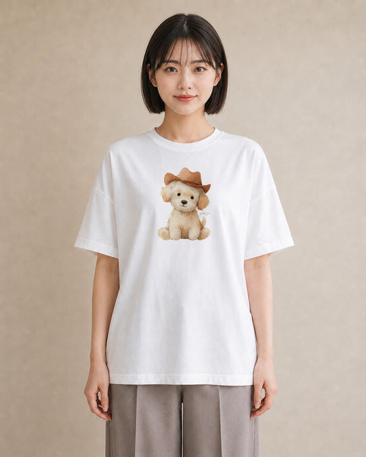 グラフィックTシャツ レディース わんちゃん 犬 いぬ イラスト 休日コーデ 誕生日プレゼント 綿100 白T YMAZO