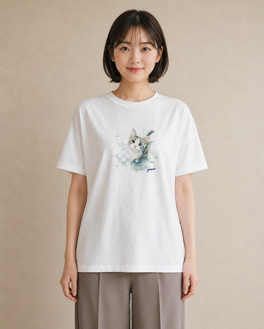 半袖Tシャツ レディース ラグドール 猫 ねこ イラスト ポップ 旅行 母娘コーデ 白T YMAZO