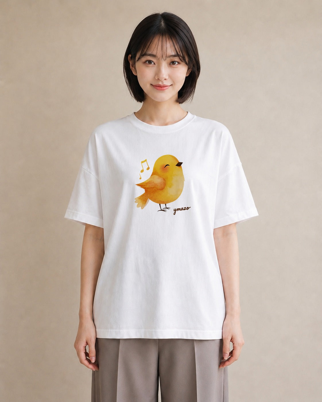 半袖Tシャツ レディース ひよこ 動物 アニマル イラスト 淡色 敬老の日 ホワイトデー 白T YMAZO