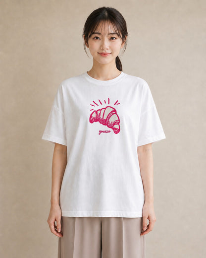 グラフィックTシャツ レディース パン ベーカリー イラスト こなれ感 姉妹 送別ギフト 白T YMAZO