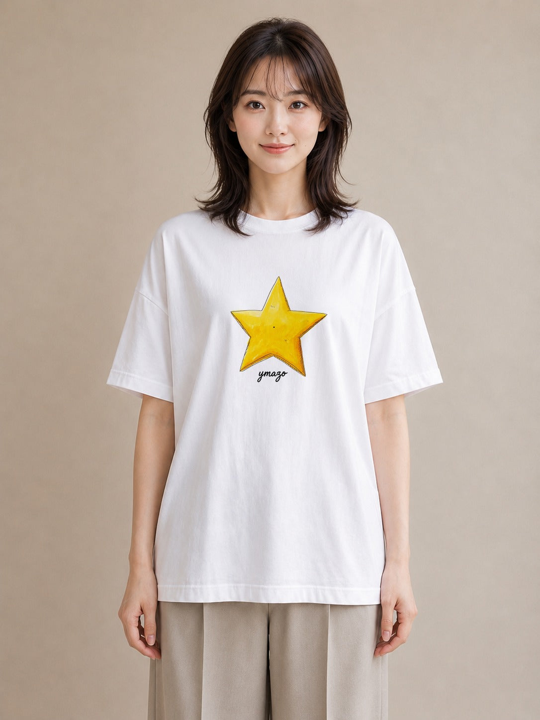 Tシャツ レディース 流れ星 星空 宇宙 イラスト 普段使い 自分用 ルームウェア 白T YMAZO