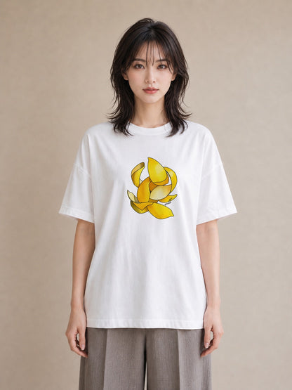 プリントTシャツ レディース レモン 檸檬 食べ物 フード イラスト こなれ感 公園 ママ 白T YMAZO
