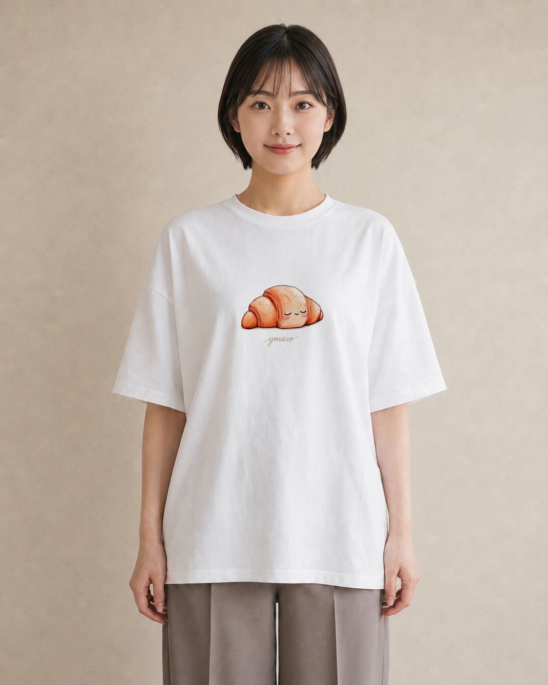 半袖Tシャツ レディース 食パン 食べ物 フード イラスト モード 姉妹 送別ギフト 白T YMAZO