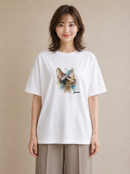 プリントTシャツ レディース 猫 ねこ イラスト ゆるかわ ホワイトデー 春服 白T YMAZO