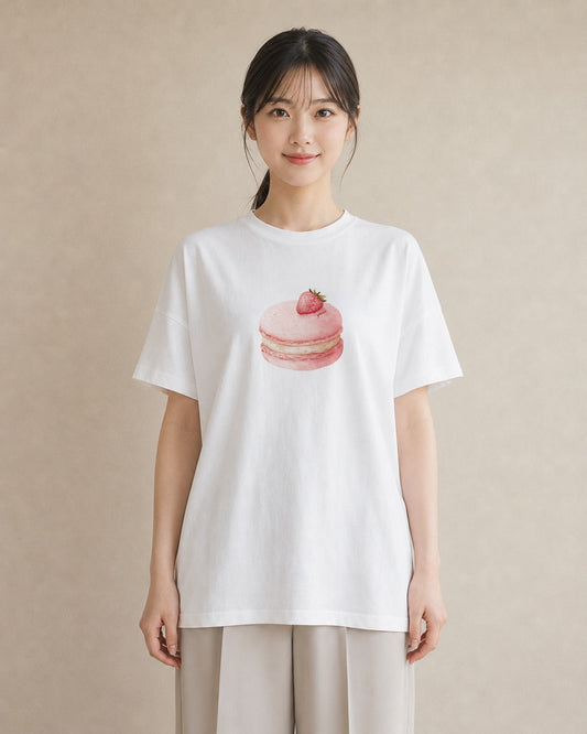 グラフィックTシャツ レディース ドーナツ 食べ物 フード イラスト カフェコーデ お出かけ 普段着 白T YMAZO