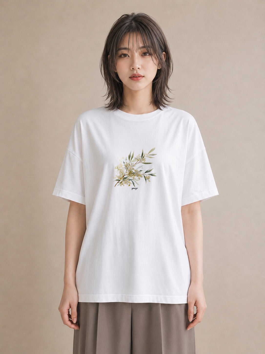 プリントTシャツ レディース すずらん 花 花柄 イラスト 抜け感 旅行用 海 白T