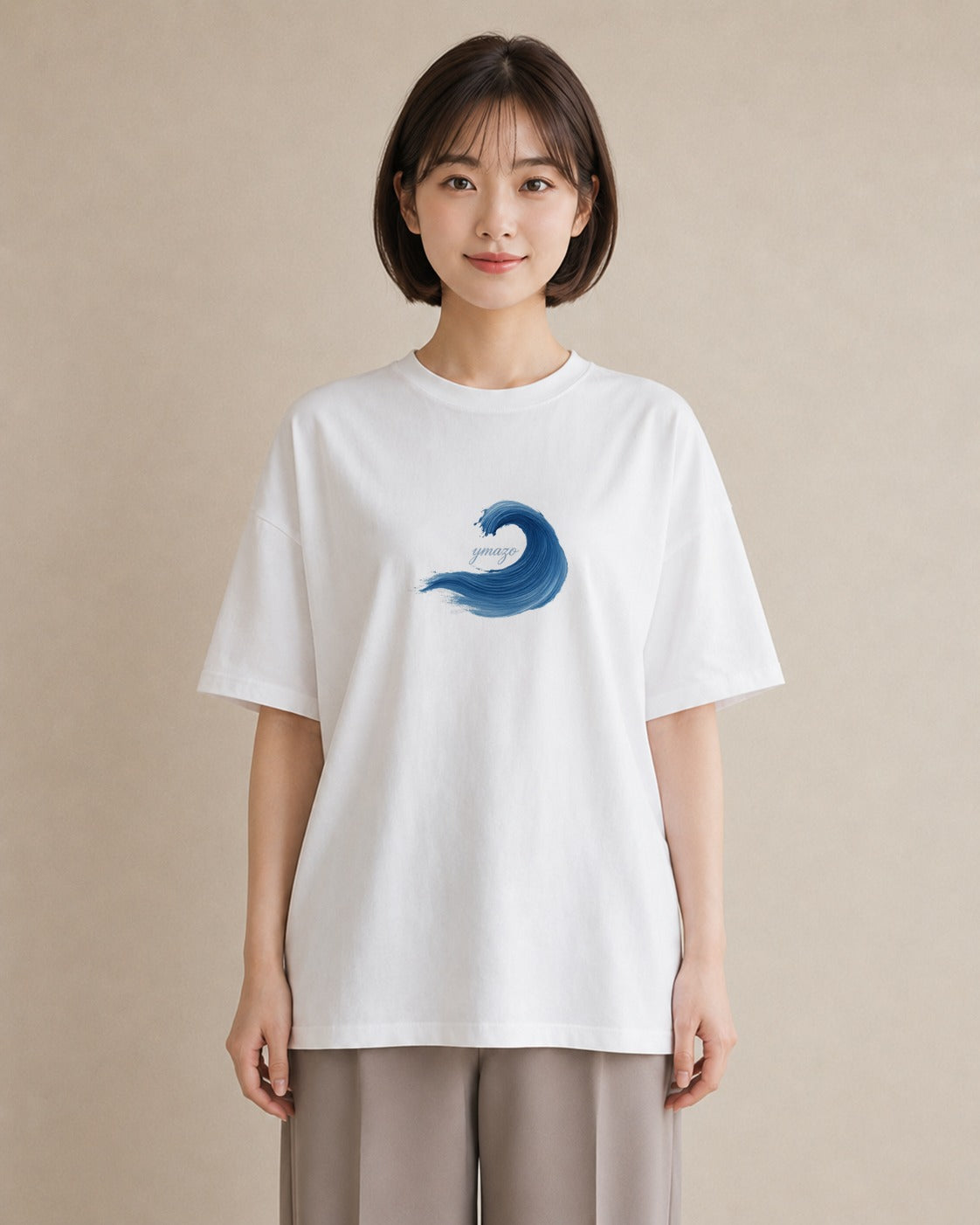 半袖Tシャツ レディース 海 星空 宇宙 イラスト 北欧風 通勤 在宅 白T YMAZO