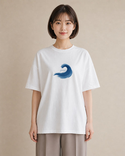 半袖Tシャツ レディース 海 星空 宇宙 イラスト 北欧風 通勤 在宅 白T YMAZO