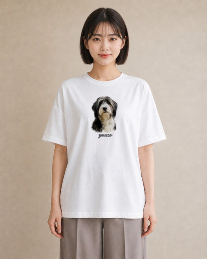 グラフィックTシャツ レディース ミックス犬 犬 いぬ イラスト カフェコーデ 女子会 お揃い 白T YMAZO