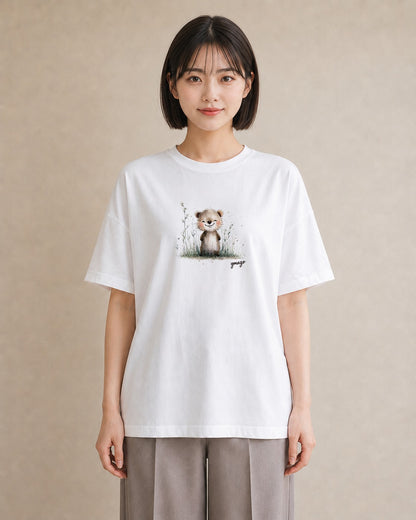 デザインTシャツ レディース ハムスター ペット 動物 イラスト 可愛い 友達ギフト 部屋着 白T YMAZO