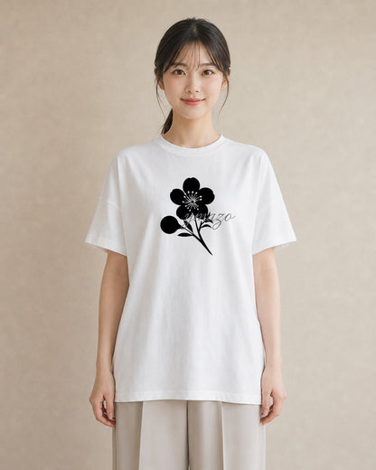 プリントTシャツ レディース さくら 桜 桜の枝 イラスト 普段使い 女子会 お揃い 白T YMAZO