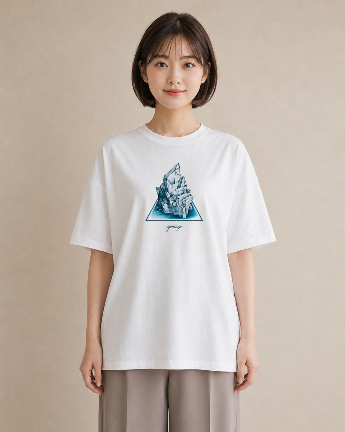 プリントTシャツ レディース 紙の船 水辺 ナチュラル アンティーク イラスト おしゃれギフト 社会人 白T YMAZO