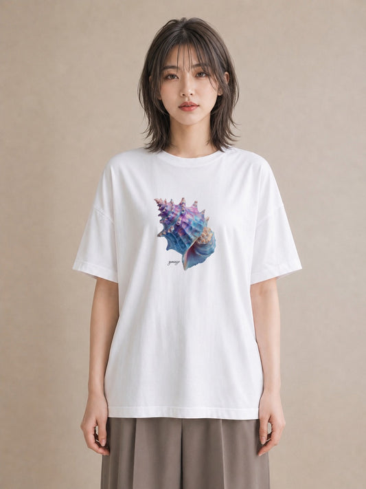 グラフィックTシャツ レディース ヤドカリ 海の生き物 海 イラスト 可愛い 綿100 デート 白T YMAZO