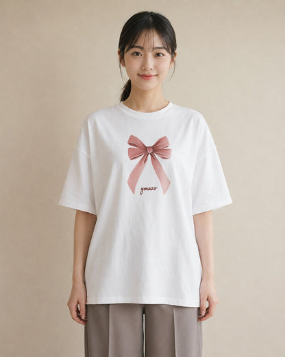 グラフィックTシャツ レディース バレエシューズ バレエ トウシューズ ナチュラル アンティーク イラスト モード 通勤 在宅 白T YMAZO