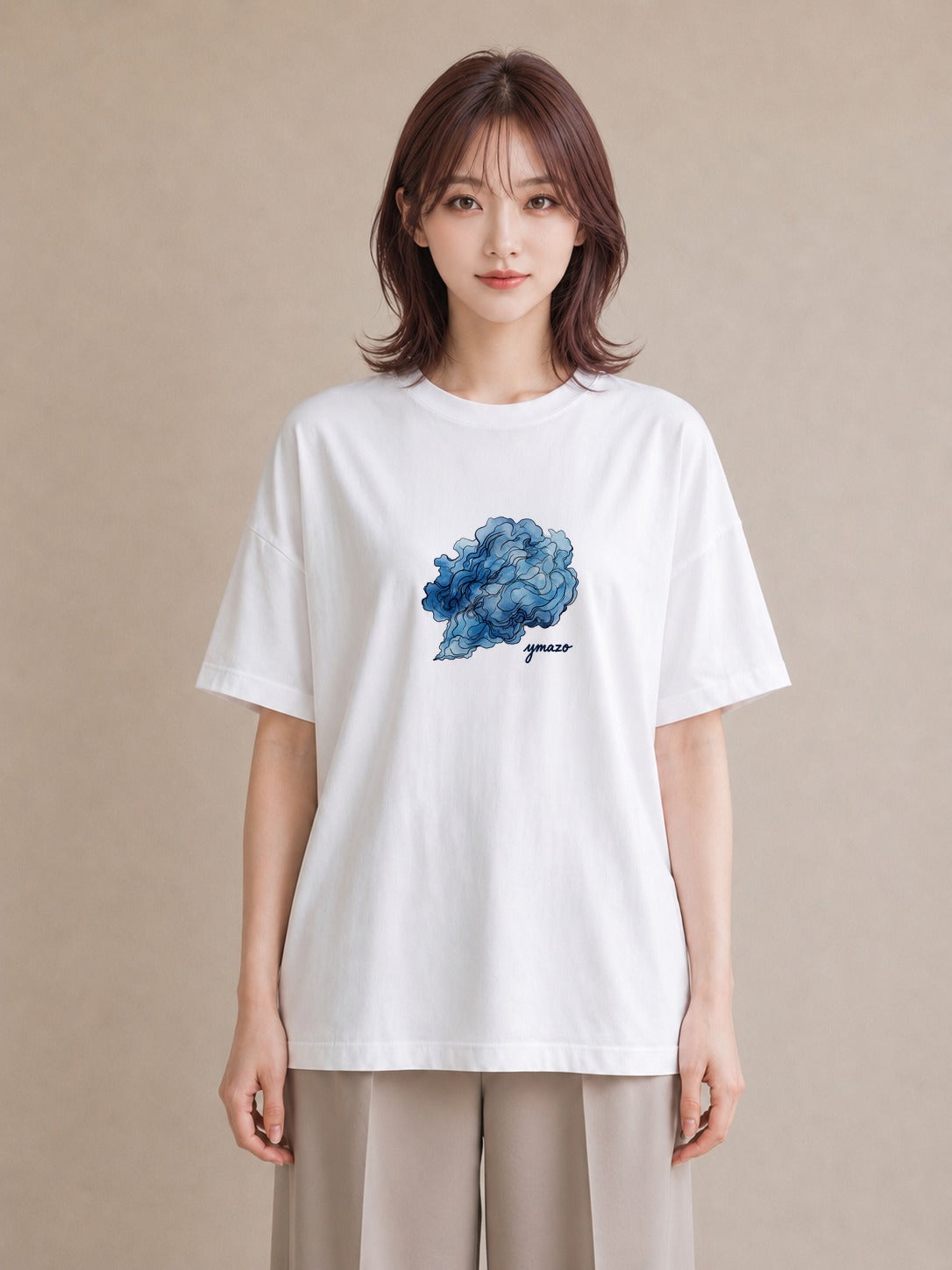 半袖Tシャツ レディース 蟹座 星空 宇宙 イラスト 淡色 クリスマス 旅行 白T YMAZO