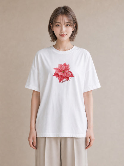 半袖Tシャツ レディース 彼岸花 花 花柄 イラスト ラフ 夏コーデ 通学 白T YMAZO