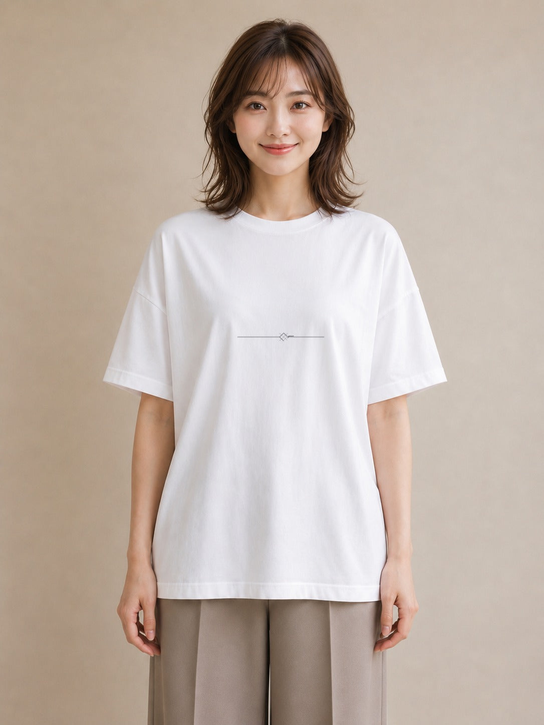 プリントTシャツ レディース 幾何学 ミニマル ジオメトリック イラスト 可愛い カフェ巡り 女子会 白T YMAZO