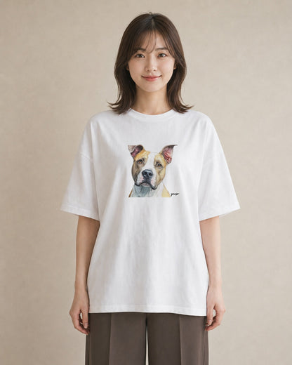 半袖Tシャツ レディース ミックス犬 犬 いぬ イラスト 休日コーデ 旅行 母娘コーデ 白T YMAZO