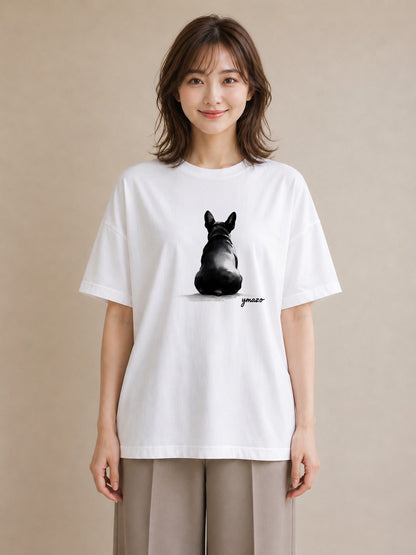 グラフィックTシャツ レディース 犬好き 犬 いぬ イラスト シンプル 女性 旅行用 白T YMAZO