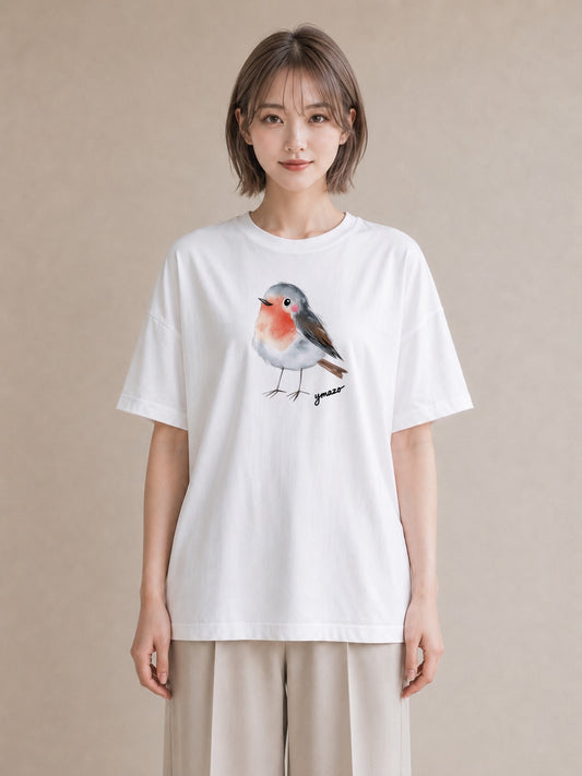 Tシャツ レディース 桜文鳥 ペット 動物 イラスト 韓国風 部屋着 女性向けギフト 白T YMAZO