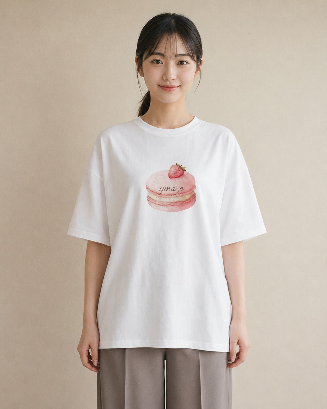 半袖Tシャツ レディース キャンディ 食べ物 フード イラスト お揃い 親子 白T YMAZO