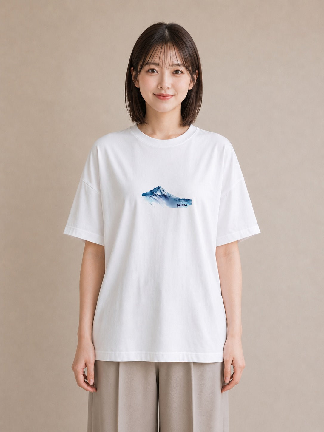 デザインTシャツ レディース 山 星空 宇宙 イラスト こなれ感 送別ギフト 通勤 白T YMAZO