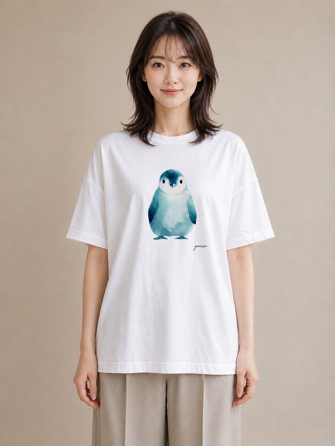デザインTシャツ レディース 文鳥 ペット 動物 イラスト モード 送別ギフト 通勤 白T YMAZO