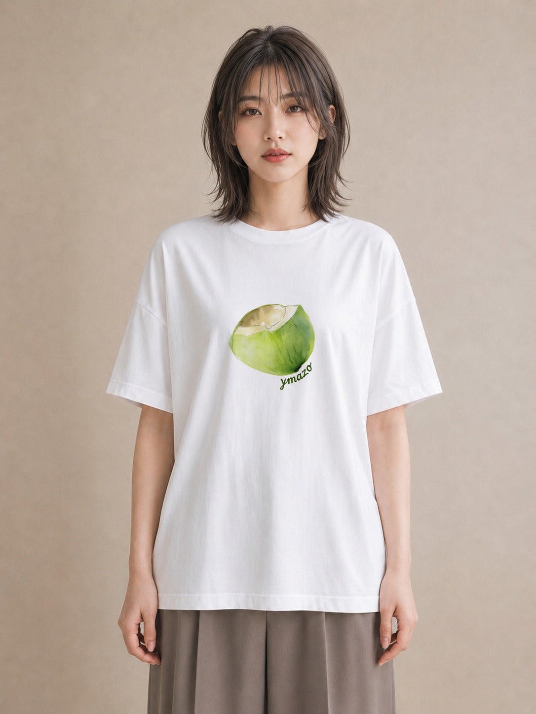 デザインTシャツ レディース おにぎり 食べ物 フード イラスト ヴィンテージ風 散歩 お出かけ 白T YMAZO