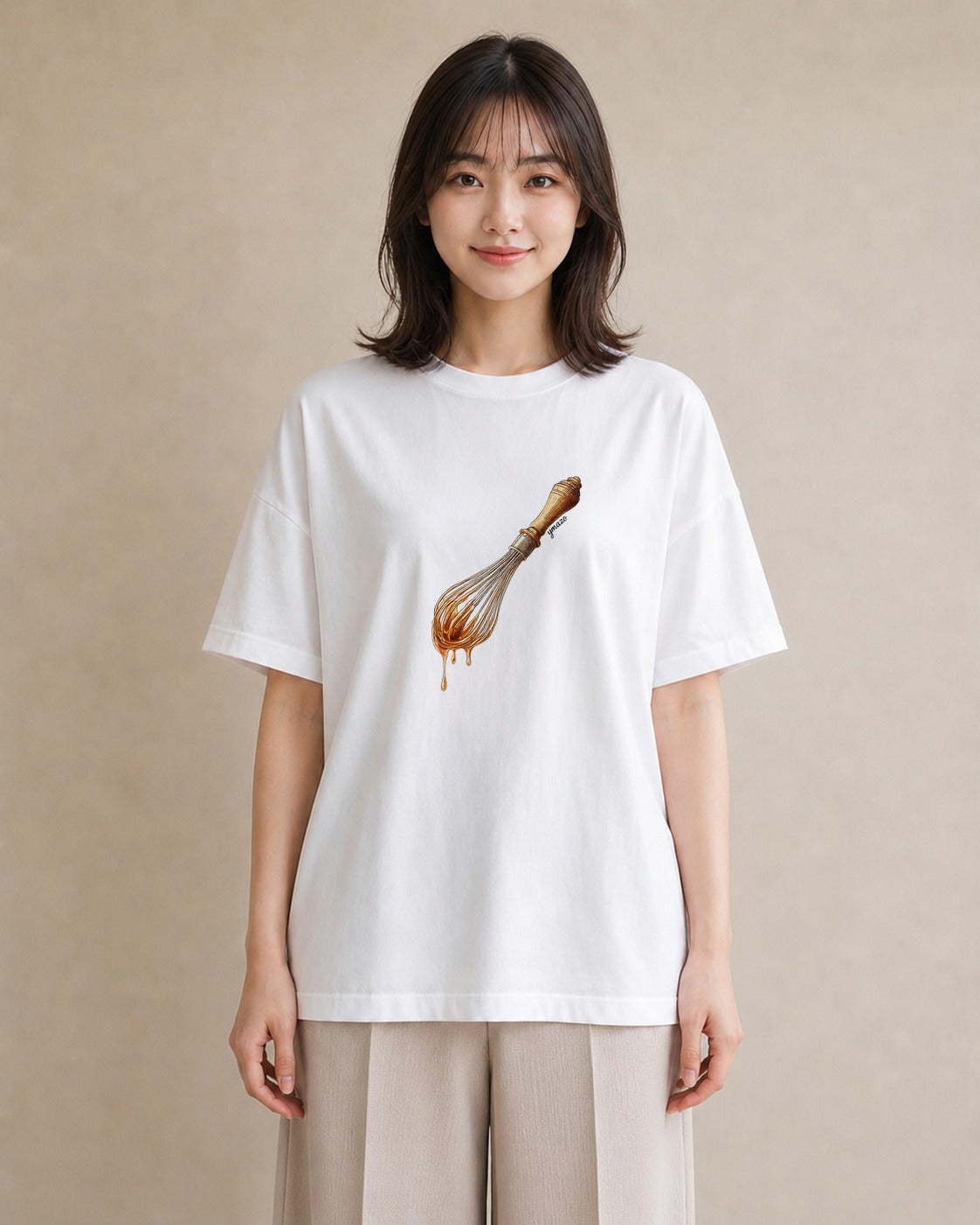 プリントTシャツ レディース はちみつ 食べ物 フード イラスト 旅行コーデ 親子 20代 白T YMAZO