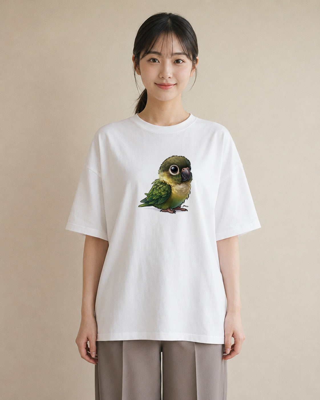 グラフィックTシャツ レディース コザクラインコ ペット 動物 イラスト きれいめ 旅行 母娘コーデ 白T YMAZO
