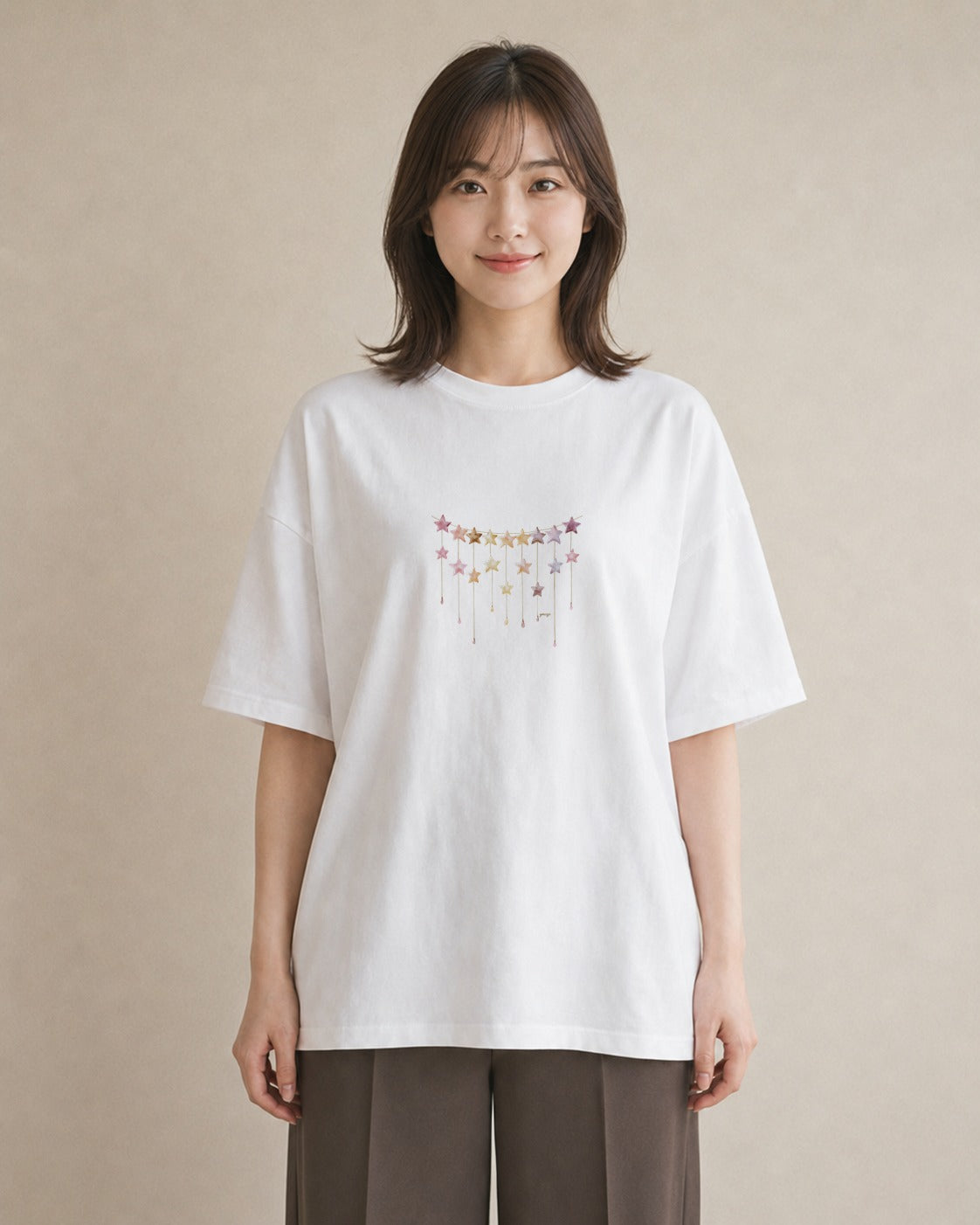 プリントTシャツ レディース 星空 宇宙 イラスト アート風 おしゃれギフト 社会人 白T YMAZO
