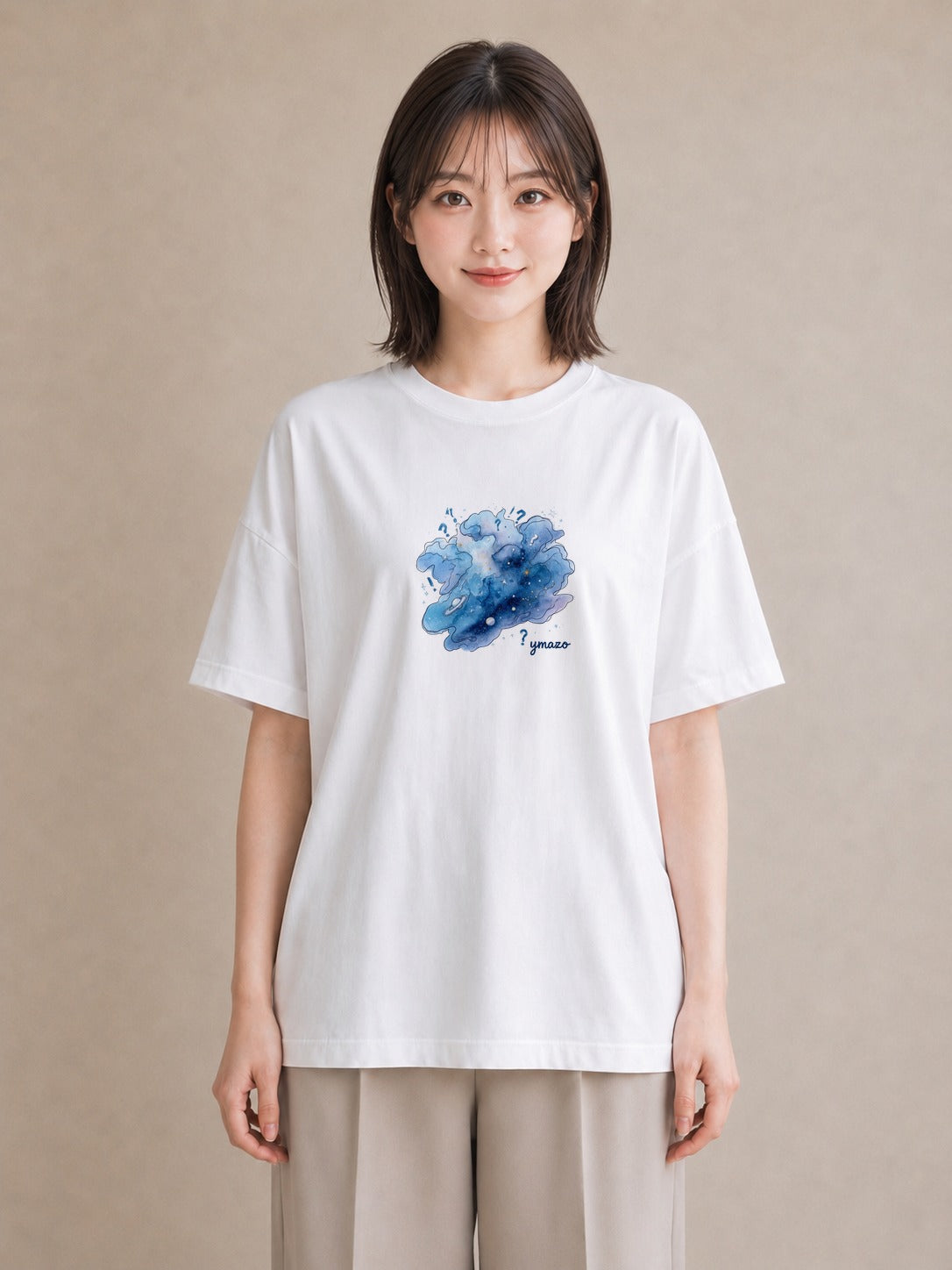 デザインTシャツ レディース 牡牛座 星空 宇宙 イラスト 普段使い 送別ギフト 通勤 白T YMAZO