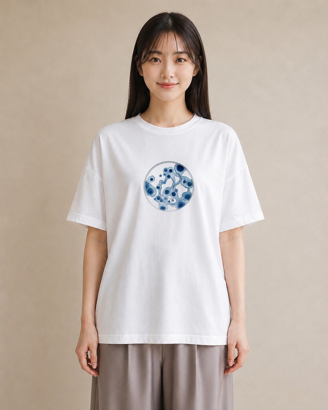 グラフィックTシャツ レディース 蟹座 星空 宇宙 イラスト ラフ お揃い 親子 白T YMAZO