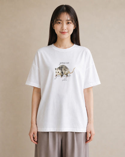 グラフィックTシャツ レディース ハムスター ペット 動物 イラスト ガーリー 休日 ペアコーデ 白T YMAZO