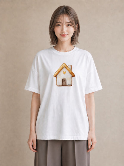 Tシャツ レディース クッキー 食べ物 フード イラスト カジュアル 帰省 ラフ 白T YMAZO