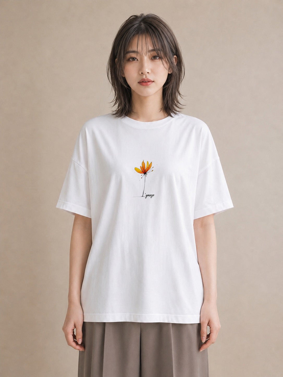 Tシャツ レディース ミモザ 花 花柄 イラスト 抜け感 母娘コーデ 自分用 白T