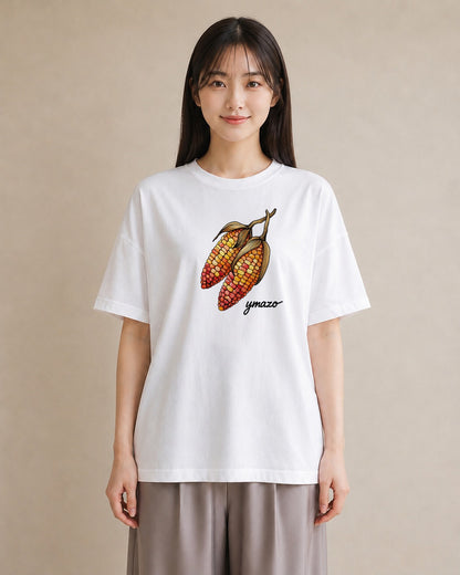 プリントTシャツ レディース 実り 植物 ボタニカル イラスト カフェ巡り 女子会 白T YMAZO