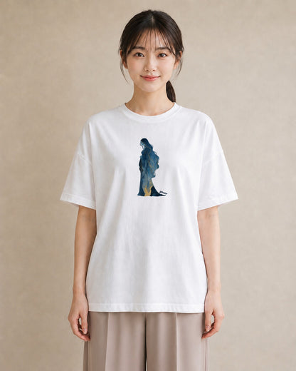 Tシャツ レディース 乙女座 星空 宇宙 イラスト 綿100 デート 白T YMAZO
