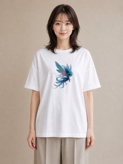 デザインTシャツ レディース グッピー ペット 動物 イラスト ビーチ デイリーウェア 白T YMAZO